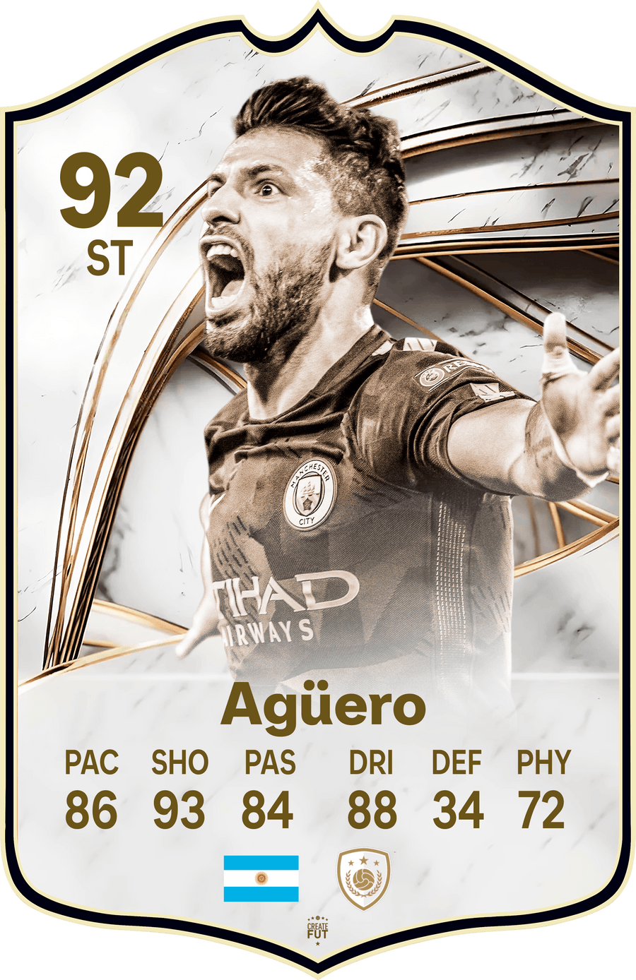Sergio Kun Aguero Icon FC Football Card