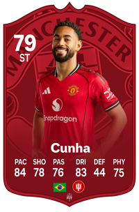 Cunha Man UTD FC Football Card