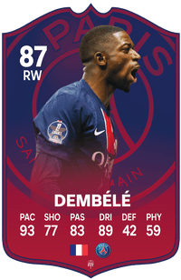 Dembele PSG FC Football Card