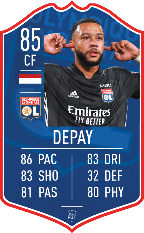 Depay Lyon FC Football Card