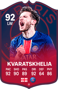 Kvaratskhelia PSG FC Football Card