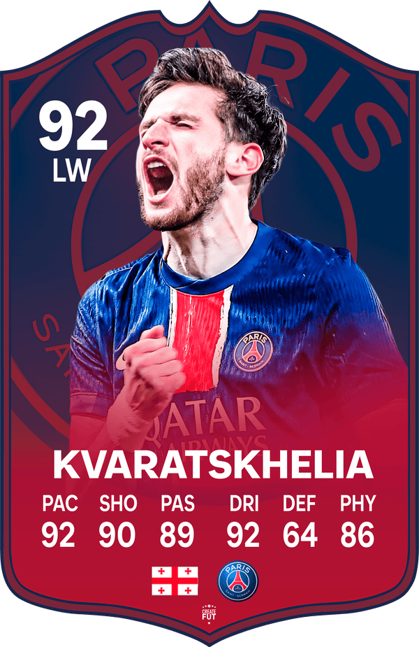 Kvaratskhelia PSG FC Football Card