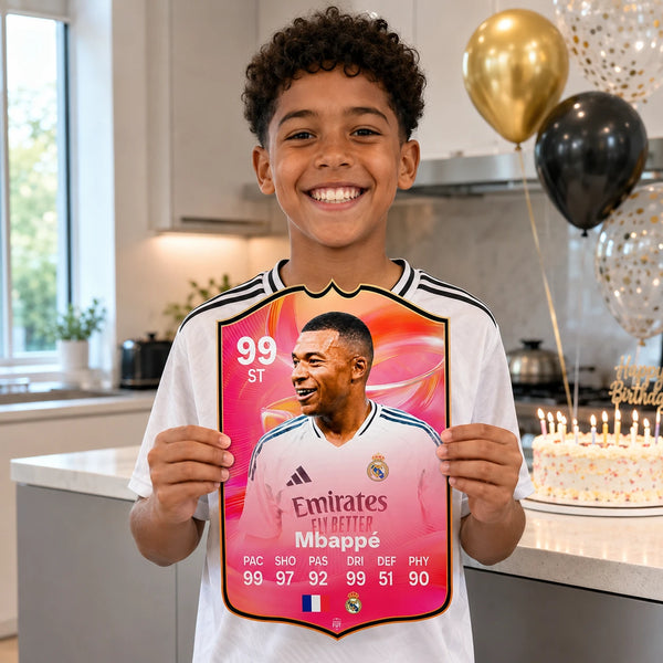 Kylian Mbappé Real Madrid FC26 Football Card - FIFA Ultimate Team Style Gift