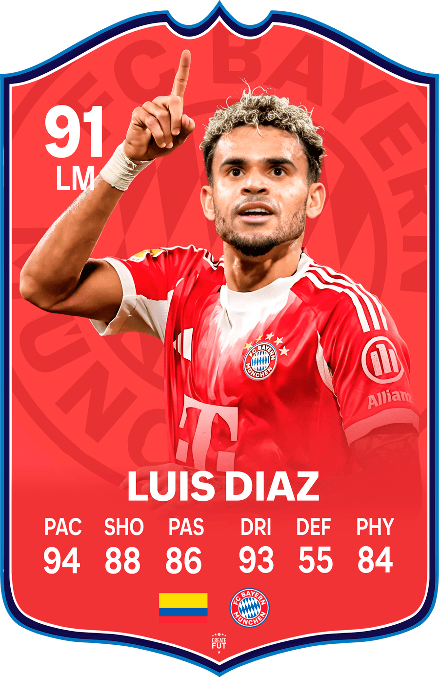 Luis Diaz Bayern FC Football Card