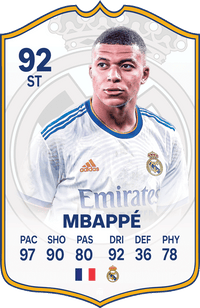 Mbappe Madrid FC Football Card