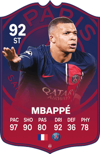 Mbappe PSG FC Football Card