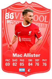 Alexis Mac Allister Liverpool FC Football Card