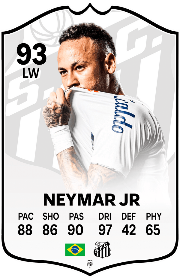 Neymar JR Santos FC Football Card