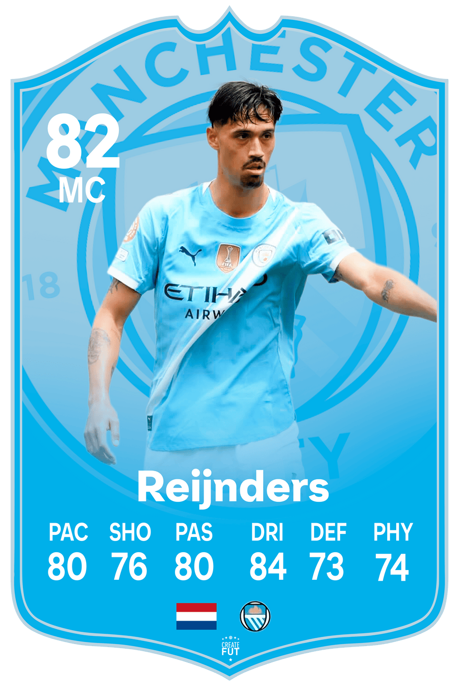 Reijnders Man City FC Football Card