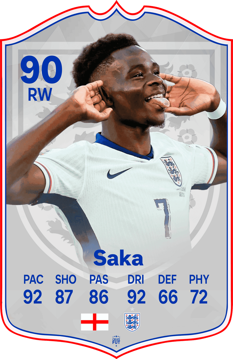 Bukayo Saka England FC Football Card