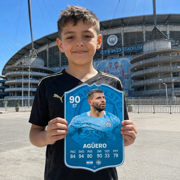 Sergio Kun Aguero Man City FC Football Card