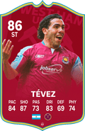 Carlos Tevez West Ham FC Football Card