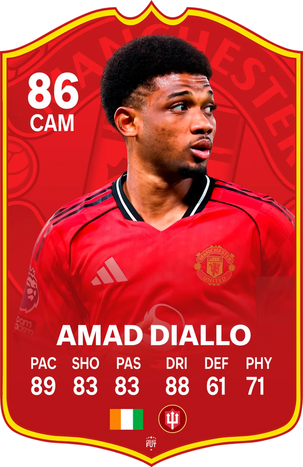 Amad Diallo Manchester United FC26 Football Card - The Best Gift for Football Fans