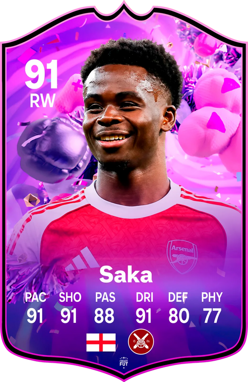 Bukayo Saka Arsenal FC26 Football Card