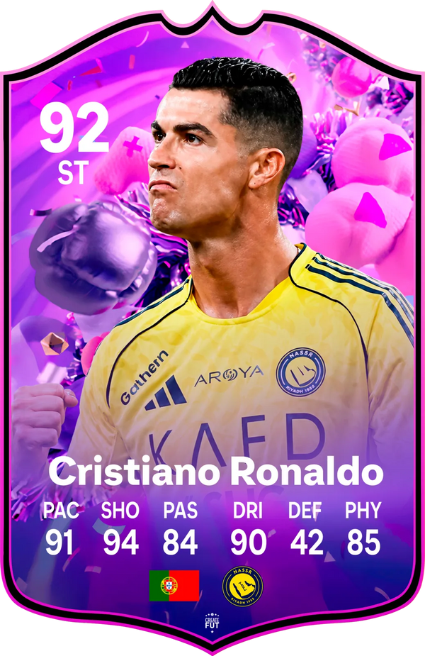 Cristiano Ronaldo Al Nassr FC26 Football Card - FIFA Ultimate Team Style Gift