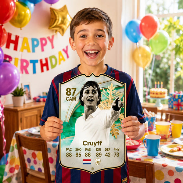 Johan Cruyff Barcelona FC26 Football Card - Real-life Sized Card