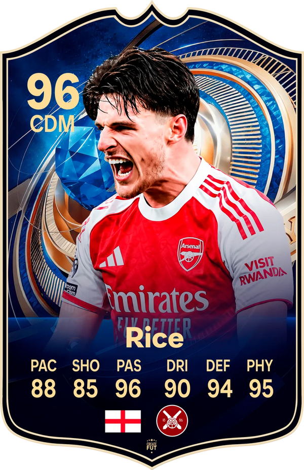 Declan Rice Arsenal FC26 Football Card - The Best Gift for Football Fans