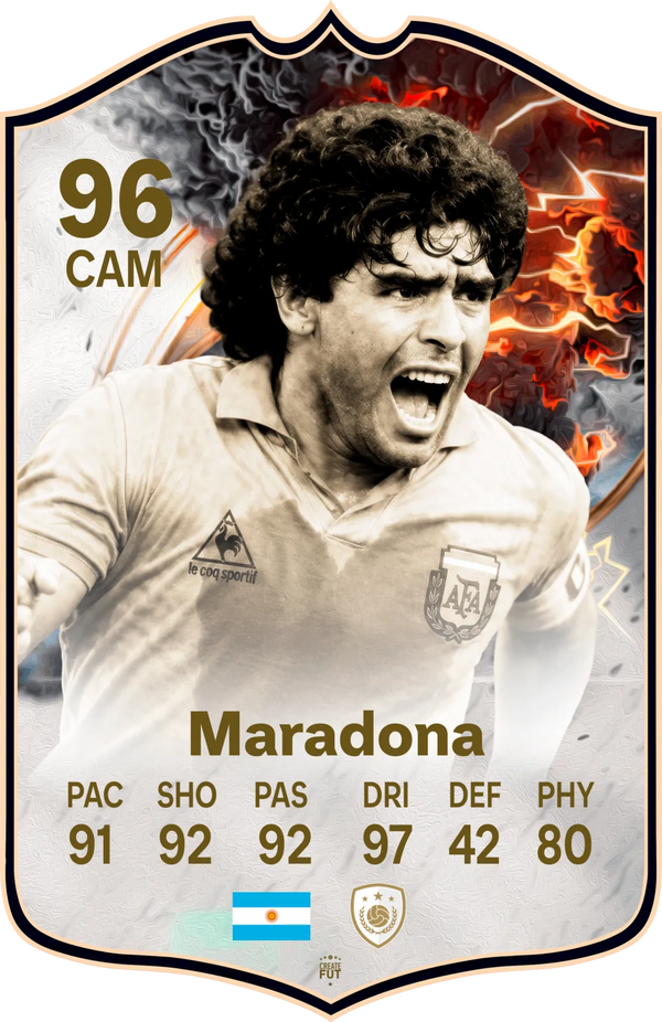 Diego Maradona FC26 Football Card - FIFA Ultimate Team Style Gift