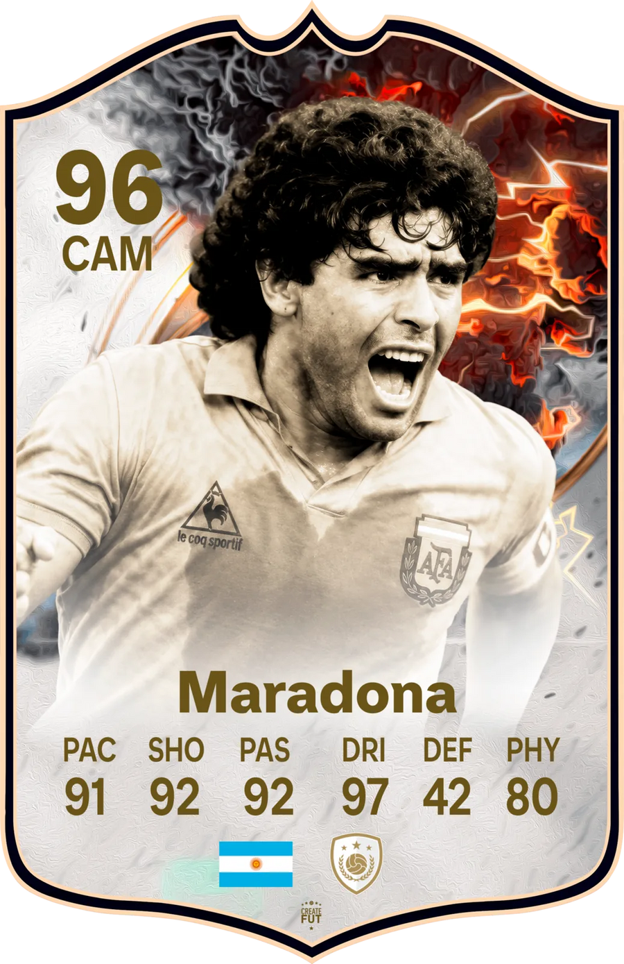 Diego Maradona FC26 Football Card - FIFA Ultimate Team Style Gift
