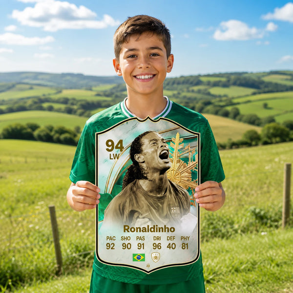Ronaldinho Barcelona FC26 Football Card - Real-life Sized Card