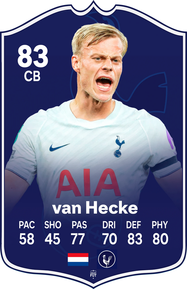 Jan Paul van Hecke Tottenham FC27 Football Card