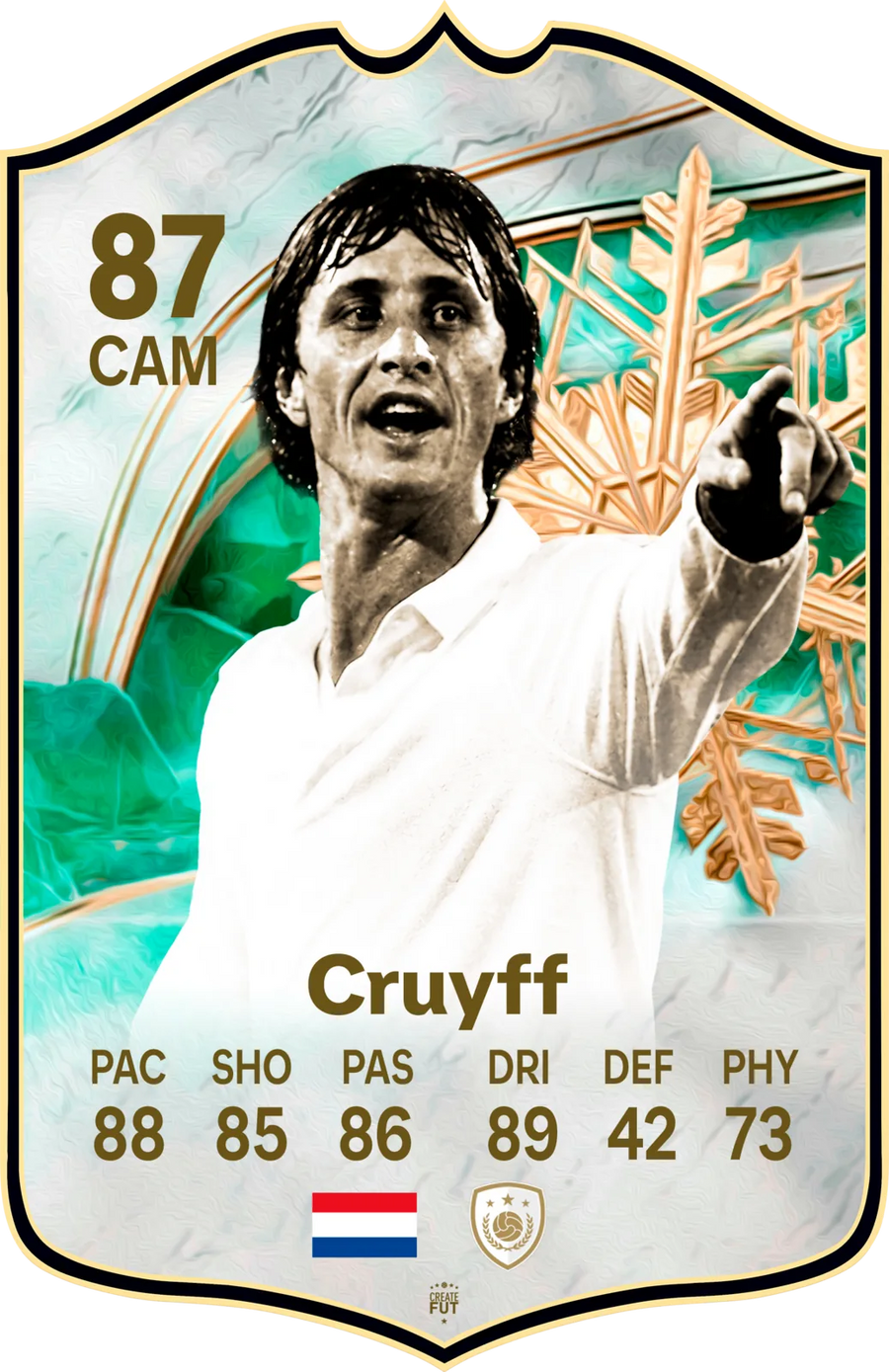 Johan Cruyff Barcelona FC26 Football Card - Real-life Sized Card