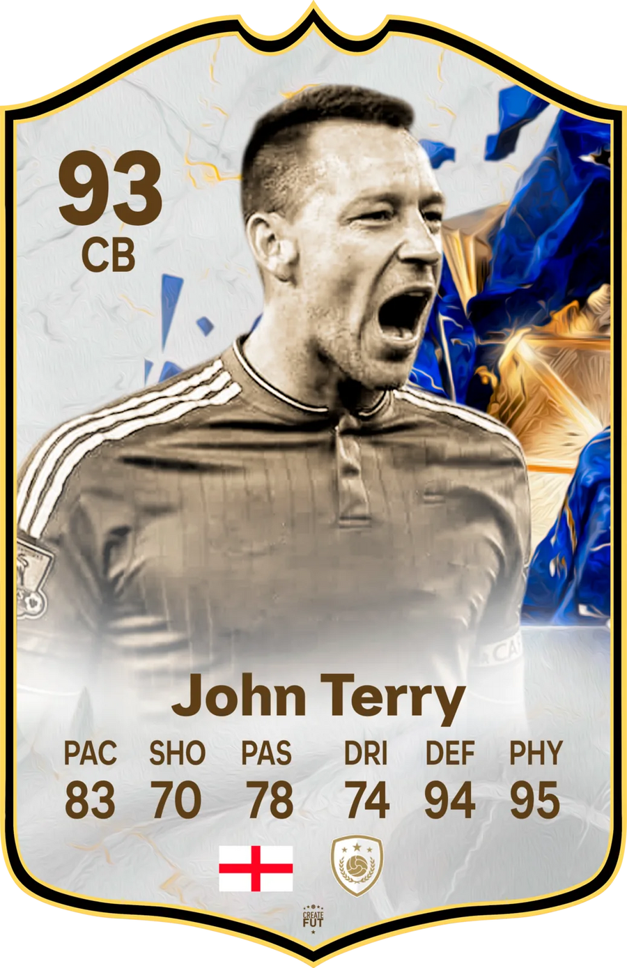John Terry Chelsea FC26 Football Card - Real-life Sized Card