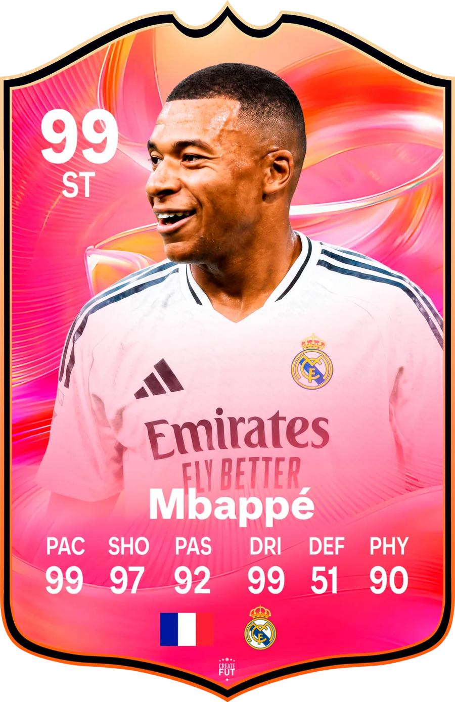 Kylian Mbappé Real Madrid FC26 Football Card - FIFA Ultimate Team Style Gift