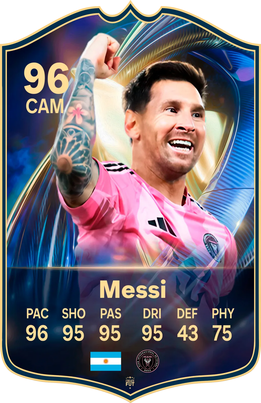 Lionel Messi Inter Miami FC26 Football Card - FIFA Ultimate Team Style Gift