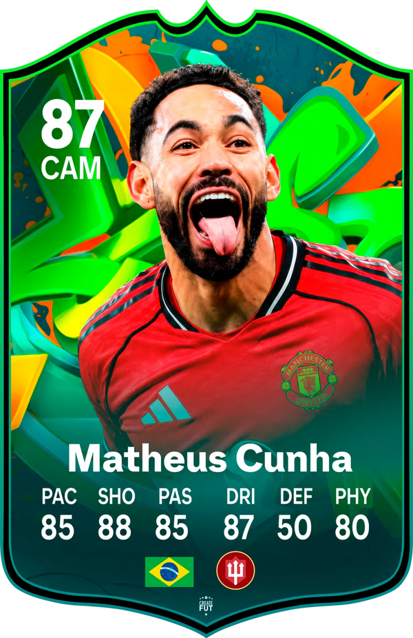 Matheus Cunha Manchester United FC26 Football Card - The Best Gift for Football Fans