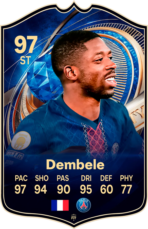 Ousmane Dembele PSG FC26 Football Card - The Best Gift for Football Fans