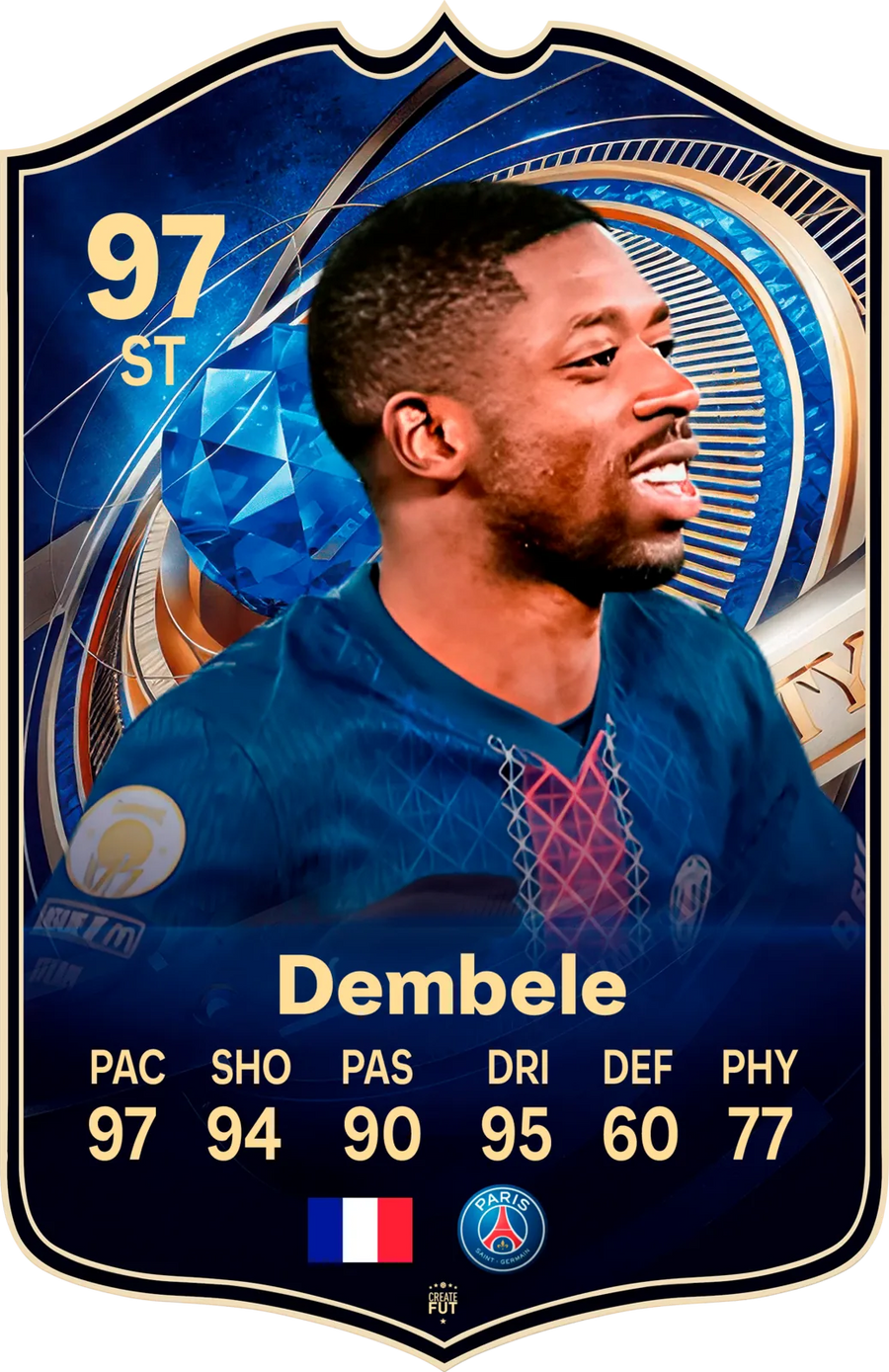Ousmane Dembele PSG FC26 Football Card - The Best Gift for Football Fans