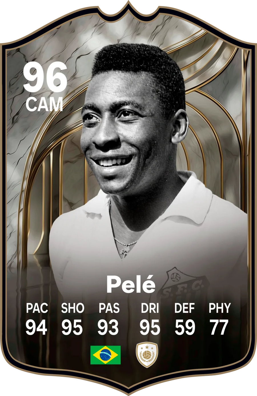 Pelé FC26 Football Card - FIFA Ultimate Team Style Gift