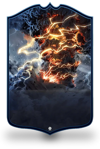 Create FUT
FC26 Thunderstruck personalised FIFA card template featuring a dramatic dark storm design with lightning bolts and fiery volcanic clouds. Create your own custom Thunderstruck football card with your photo, name and stats in this powerful FC26 edition. Printed on premium PVC with a high-resolution finish. UK and worldwide shipping. Starting from £17.99.