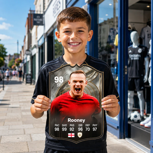 Wayne Rooney Manchester United FC26 Football Card - Real-life Sized Card
