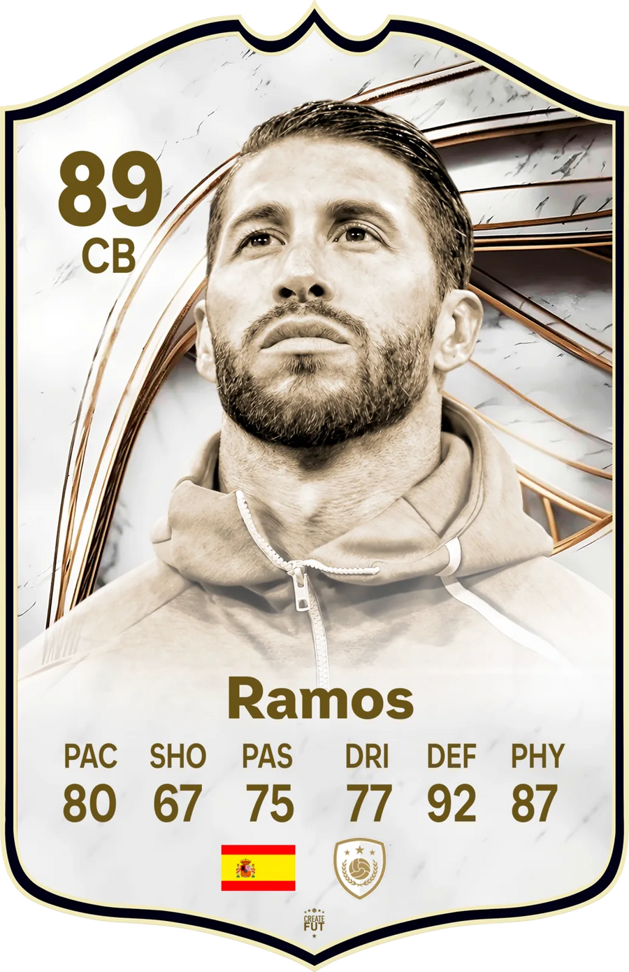 Sergio Ramos Real Madrid FC26 Football Card - Real-life Sized Card