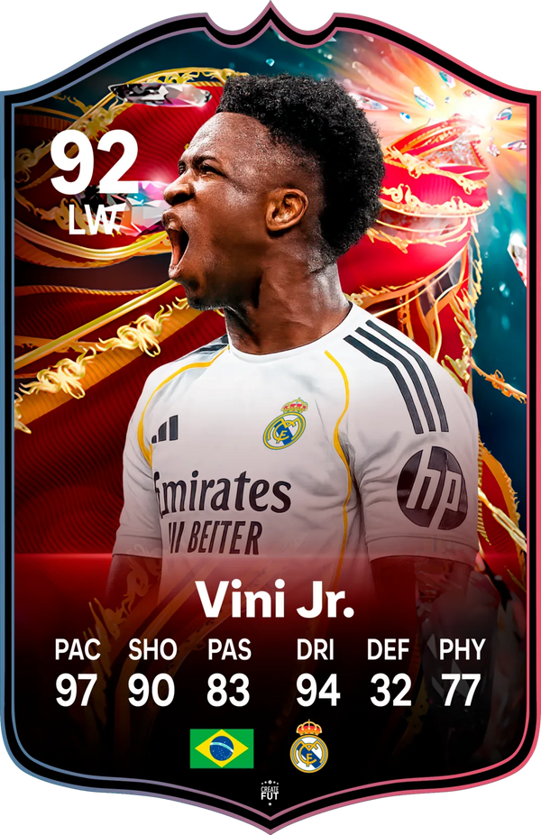 Vinicius Junior Real Madrid FC26 Football Card - The Best Gift for Football Fans
