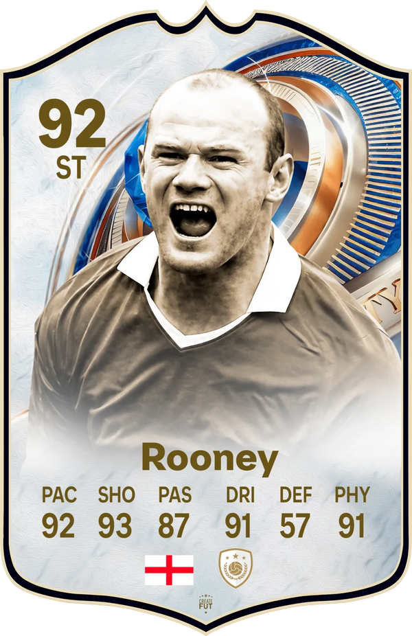 Wayne Rooney Manchester United FC26 Football Card - Real-life Sized Card v2