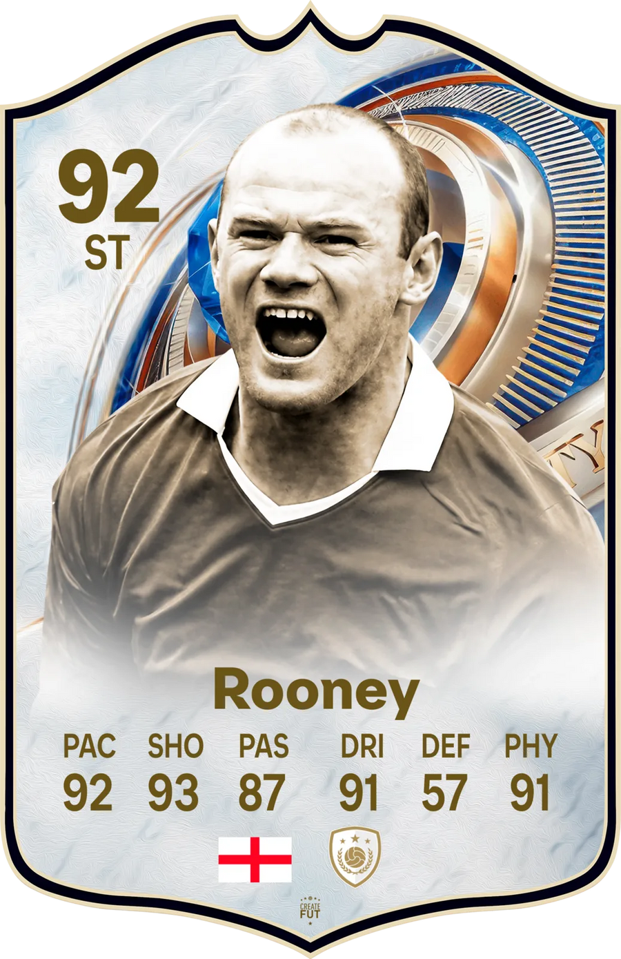 Wayne Rooney Manchester United FC26 Football Card - Real-life Sized Card v2