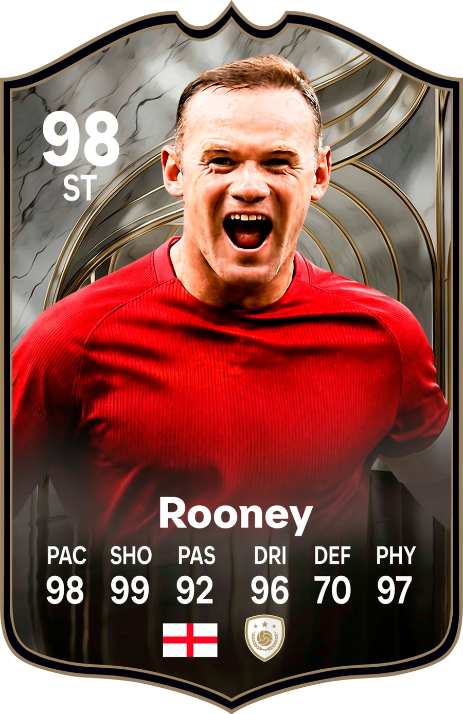 Wayne Rooney Manchester United FC26 Football Card - Real-life Sized Card