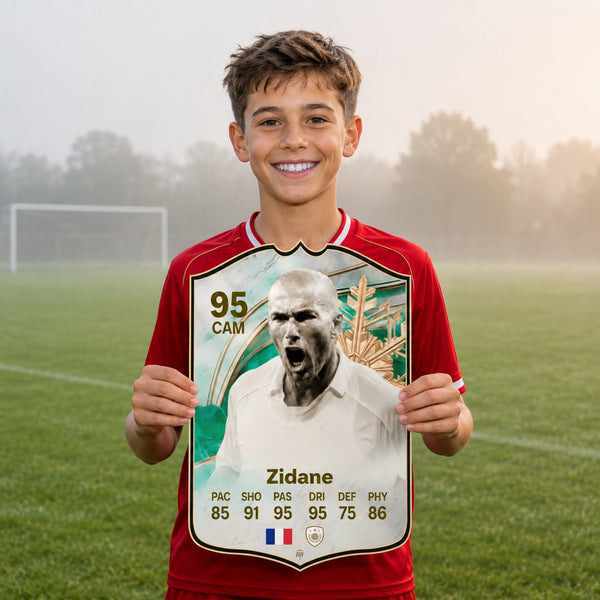 Zinedine Zidane Real Madrid FC26 Football Card - Real-life Sized Card
