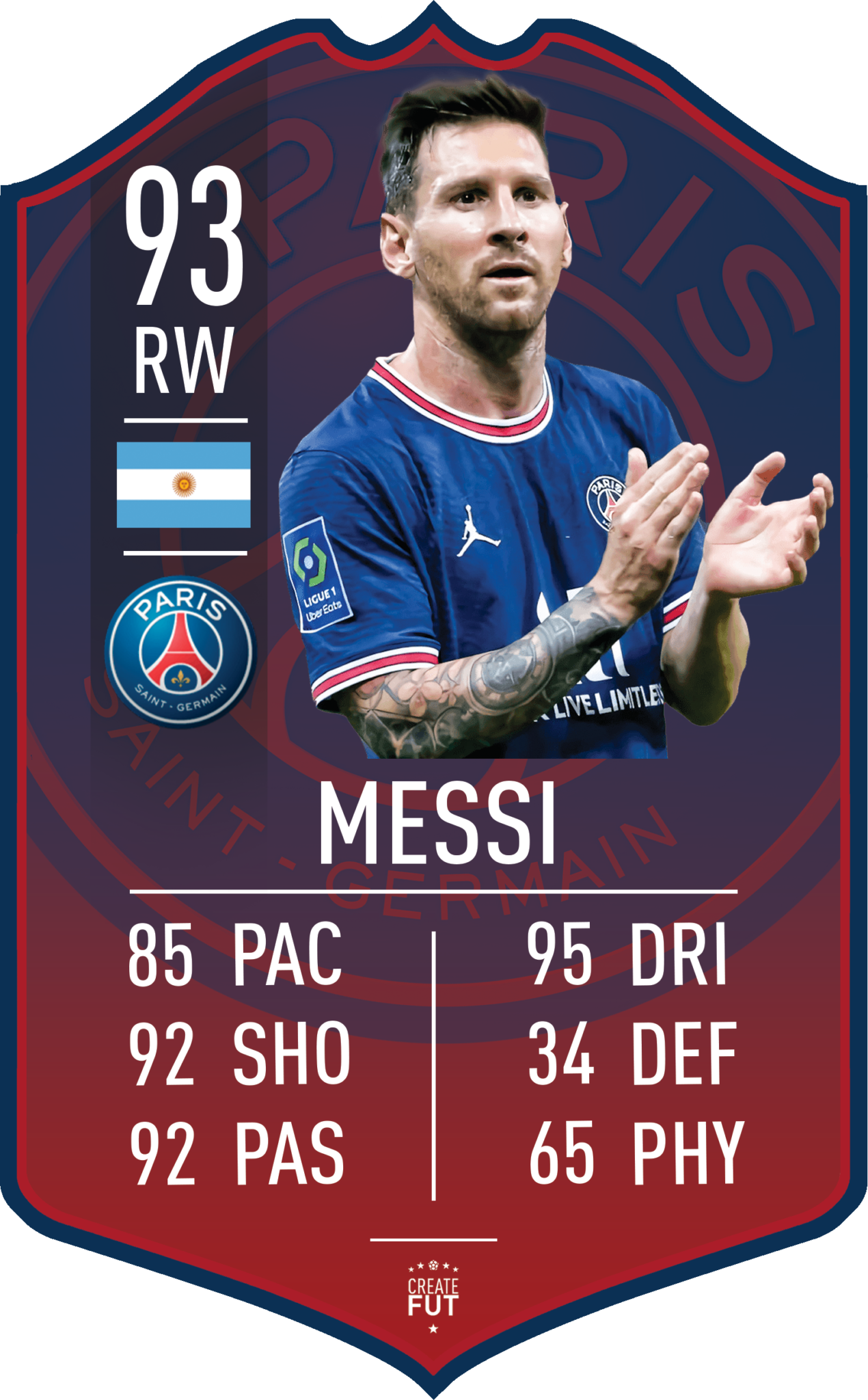 Messi PSG Pre Made Card – CreateFUT