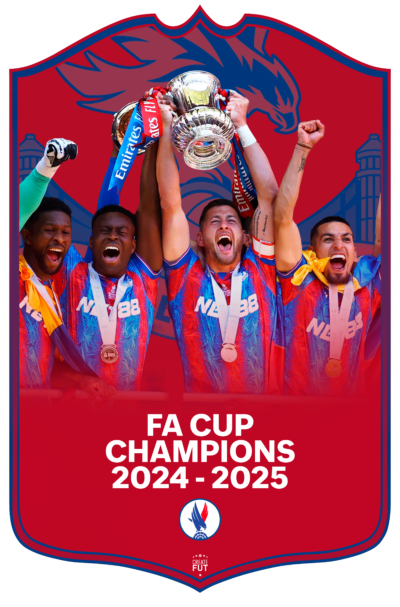 crystal palace fa cup champions pre made football card 26