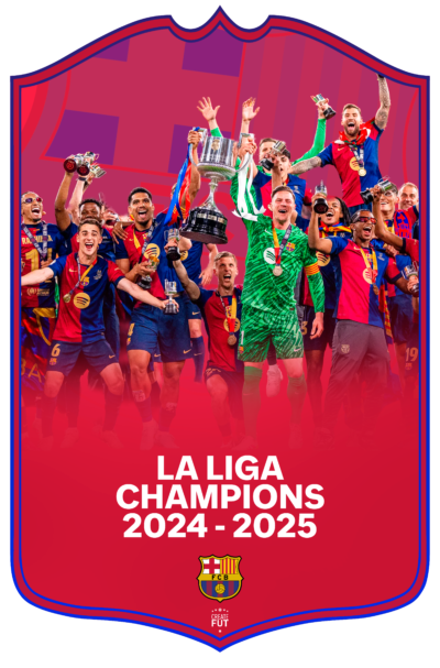 barcelona la liga champions pre made football card 26