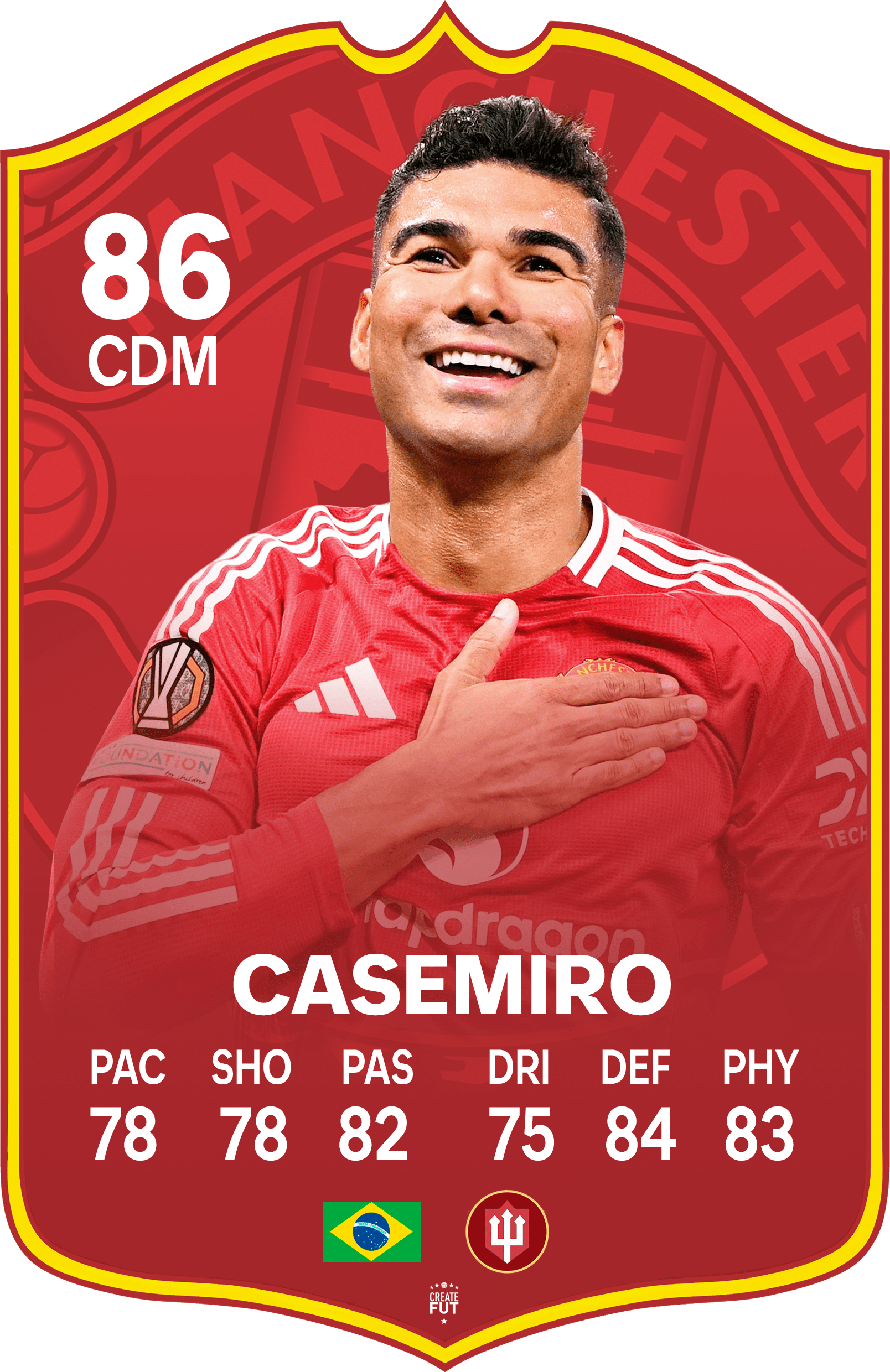 carlos casemiro fifa fc 26 football card printed on pvc