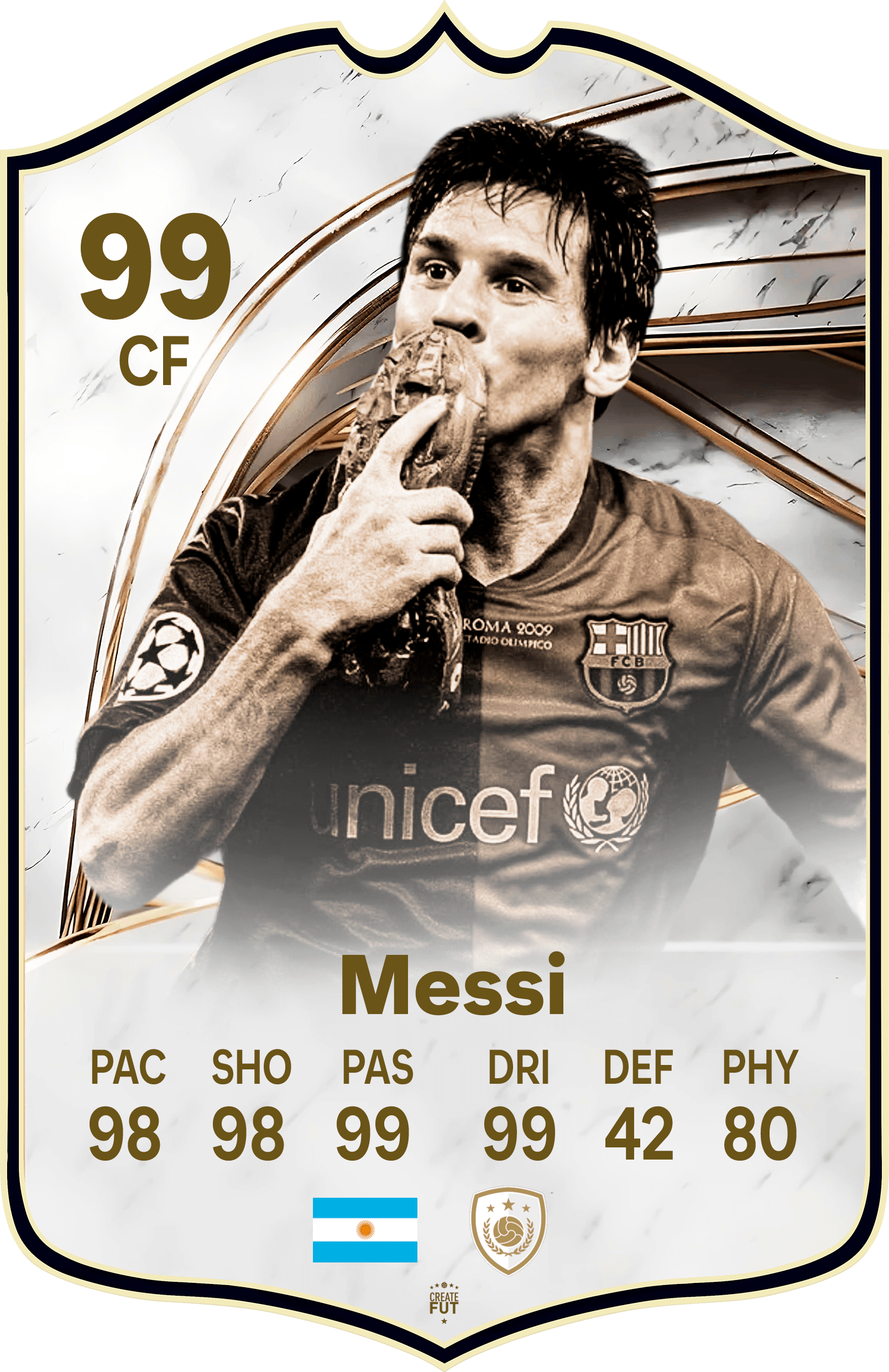messi icon f26 fifa card
