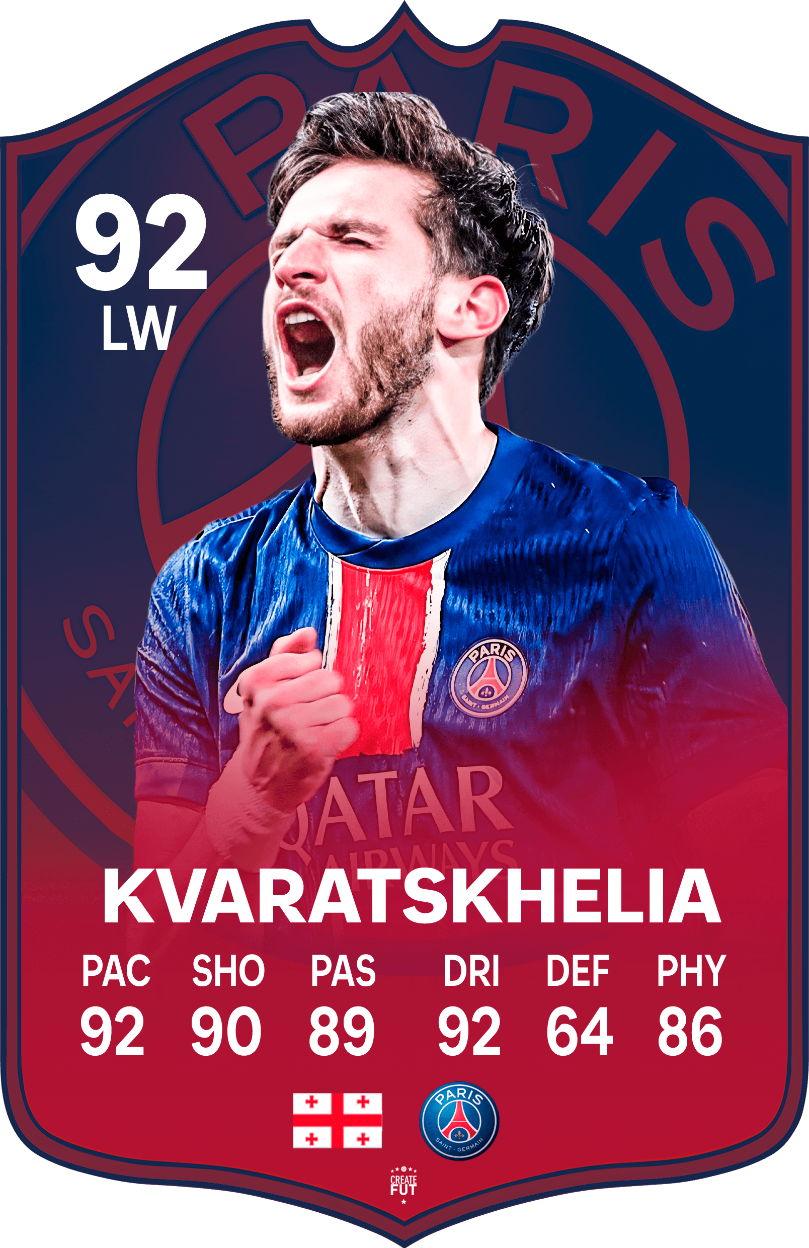 Kvaratskhelia PSG FC Football Card