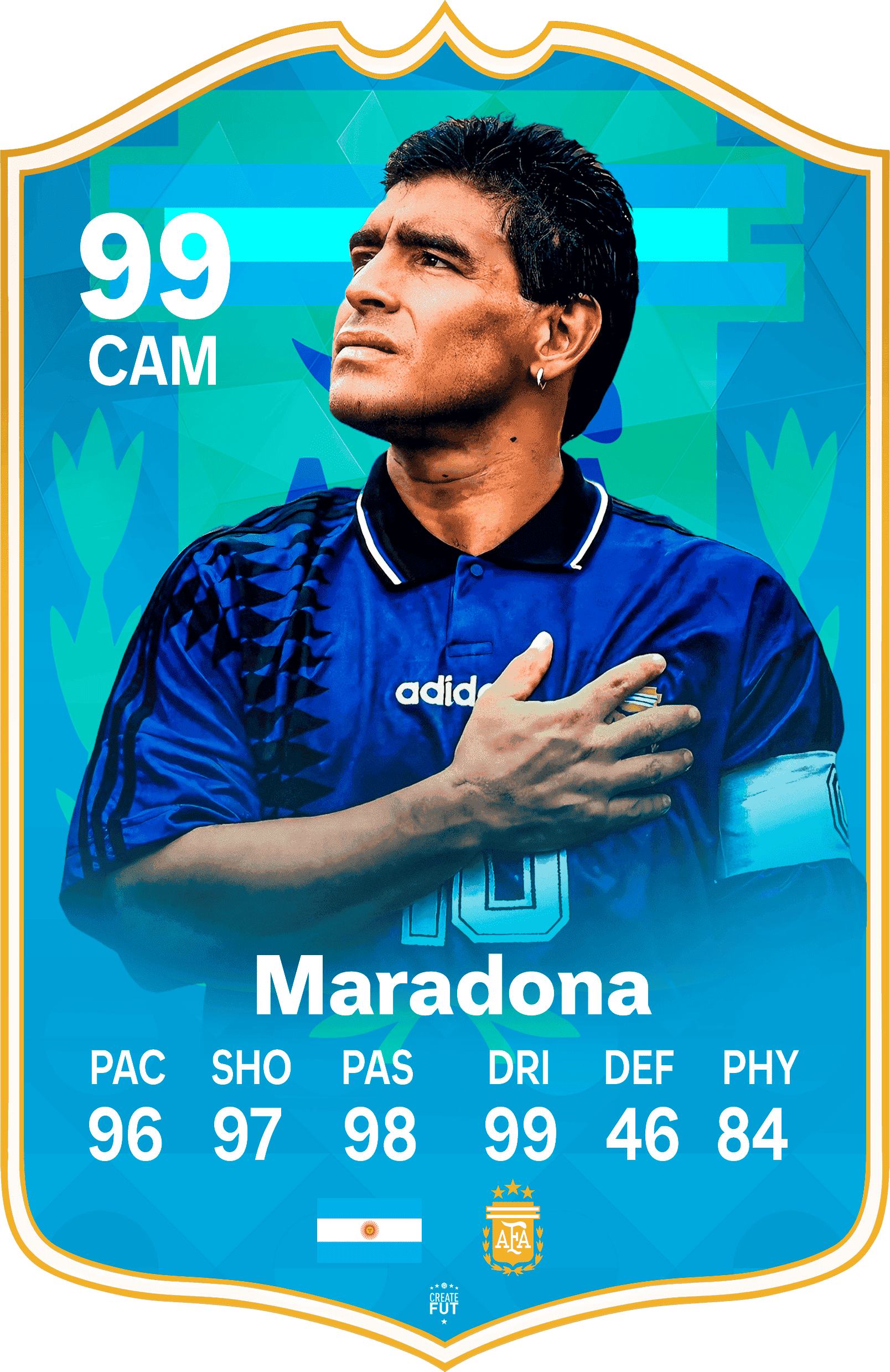 Diego Maradona Argentina Icon FC Football Card