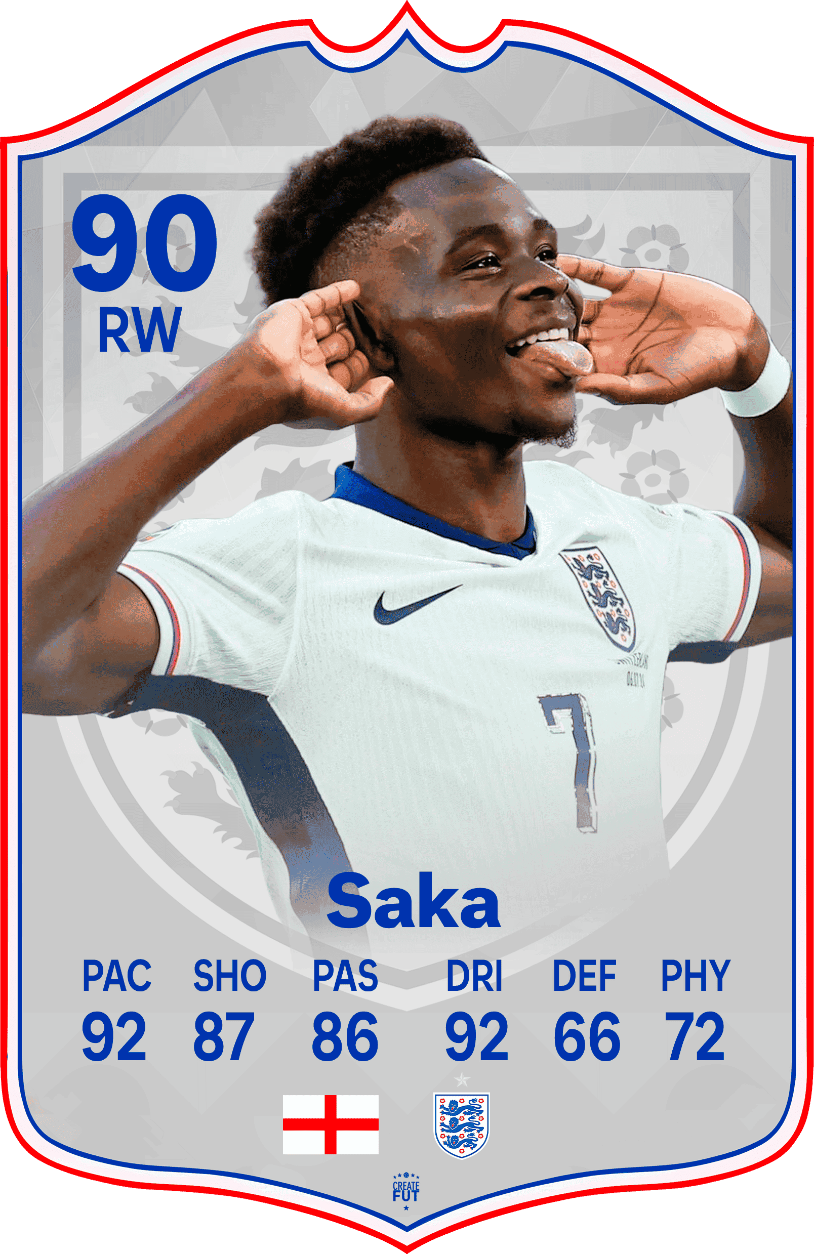 Bukayo Saka England FC Football Card